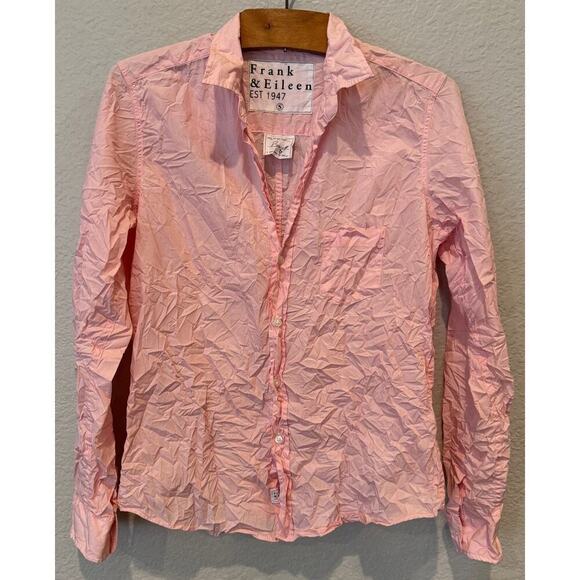 Frank & Eileen Barry Crinkle Button Down Shirt Size Small - Picture 7 of 7